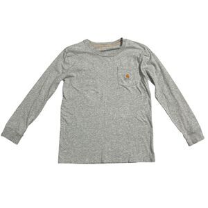Carhartt Youth Boy Size Large 14/16 Dog Born to Hunt Gray Long Sleeve T-Shirt